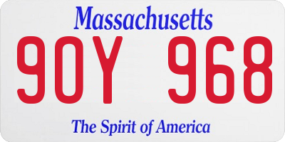 MA license plate 9OY968