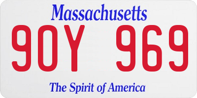 MA license plate 9OY969