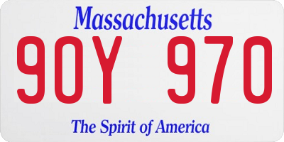 MA license plate 9OY970