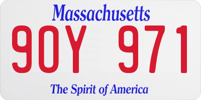 MA license plate 9OY971