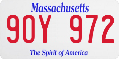 MA license plate 9OY972