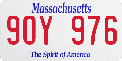 MA license plate 9OY976