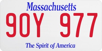 MA license plate 9OY977
