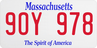 MA license plate 9OY978