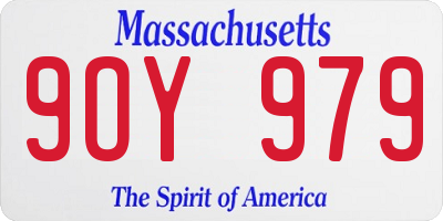 MA license plate 9OY979