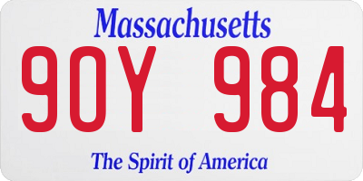 MA license plate 9OY984
