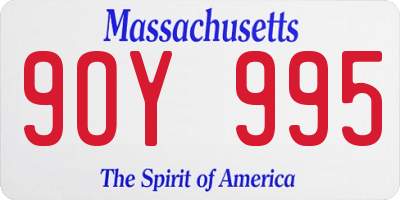MA license plate 9OY995