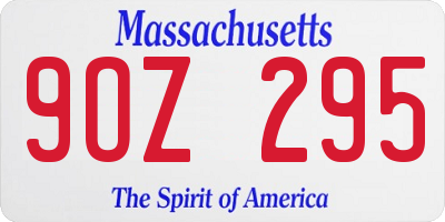 MA license plate 9OZ295