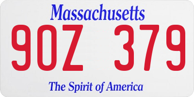 MA license plate 9OZ379