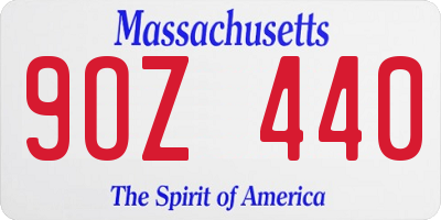 MA license plate 9OZ440