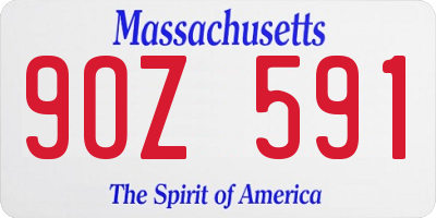 MA license plate 9OZ591