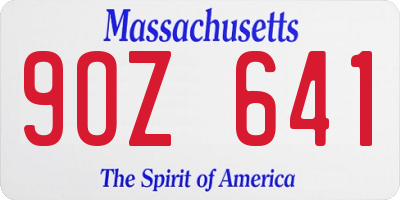 MA license plate 9OZ641