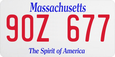 MA license plate 9OZ677