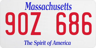 MA license plate 9OZ686