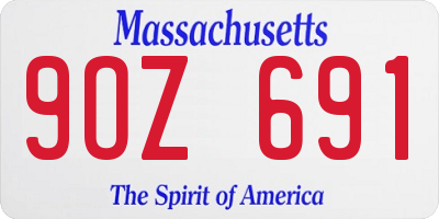 MA license plate 9OZ691
