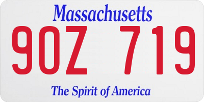 MA license plate 9OZ719