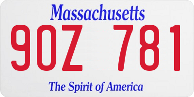 MA license plate 9OZ781