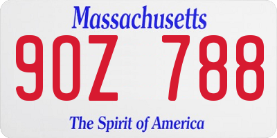 MA license plate 9OZ788