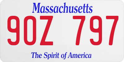 MA license plate 9OZ797