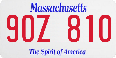 MA license plate 9OZ810