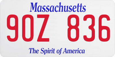 MA license plate 9OZ836
