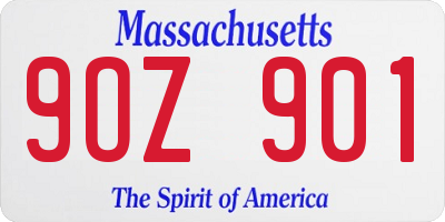 MA license plate 9OZ901