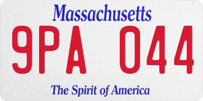 MA license plate 9PA044