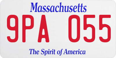 MA license plate 9PA055