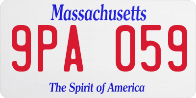 MA license plate 9PA059