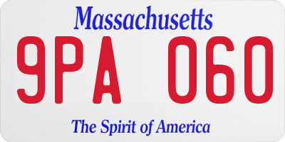 MA license plate 9PA060