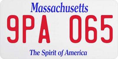 MA license plate 9PA065