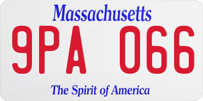 MA license plate 9PA066