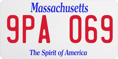 MA license plate 9PA069
