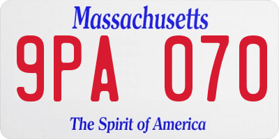 MA license plate 9PA070