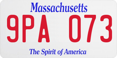 MA license plate 9PA073