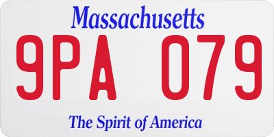 MA license plate 9PA079