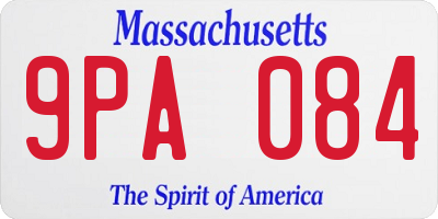 MA license plate 9PA084