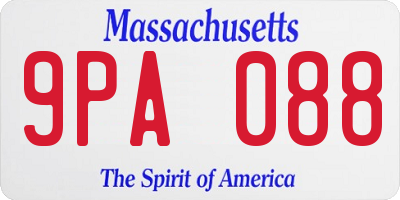 MA license plate 9PA088