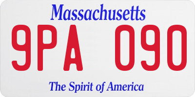 MA license plate 9PA090