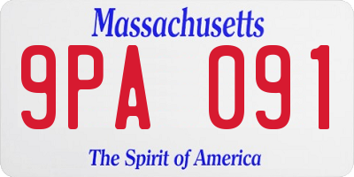 MA license plate 9PA091