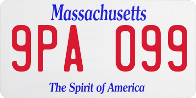 MA license plate 9PA099