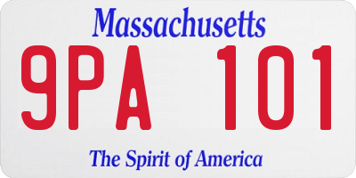 MA license plate 9PA101