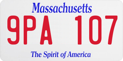 MA license plate 9PA107