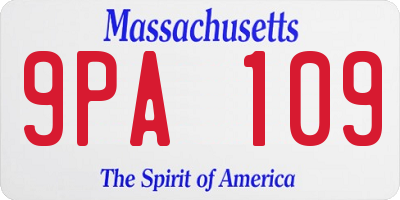 MA license plate 9PA109