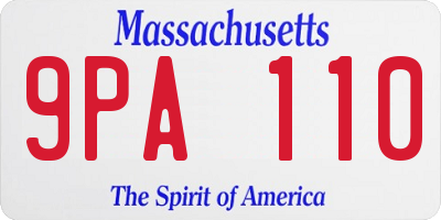 MA license plate 9PA110