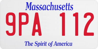MA license plate 9PA112