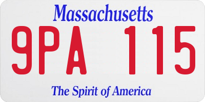 MA license plate 9PA115