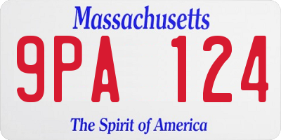 MA license plate 9PA124
