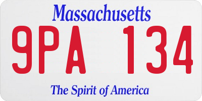 MA license plate 9PA134