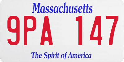 MA license plate 9PA147